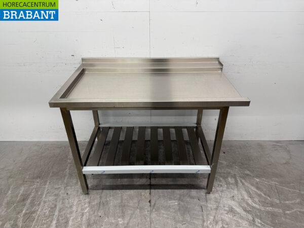 Edelstahl Abtropftisch für Durchschubspülmaschine 120 cm Horeca