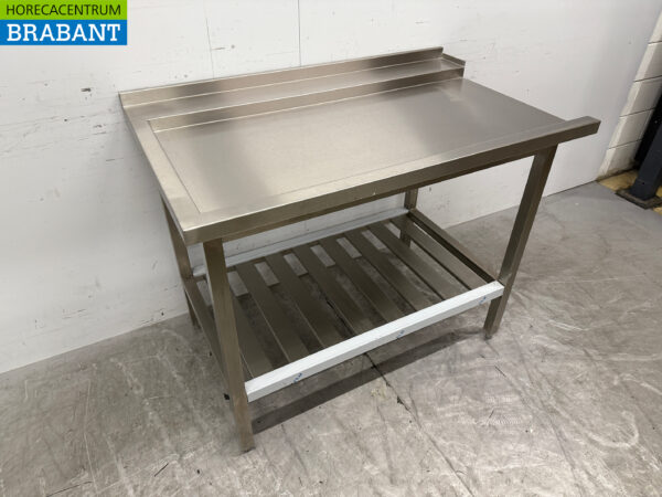 Edelstahl Abtropftisch für Durchschubspülmaschine 120 cm Horeca – Bild 3