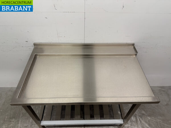 Edelstahl Abtropftisch für Durchschubspülmaschine 120 cm Horeca – Bild 4