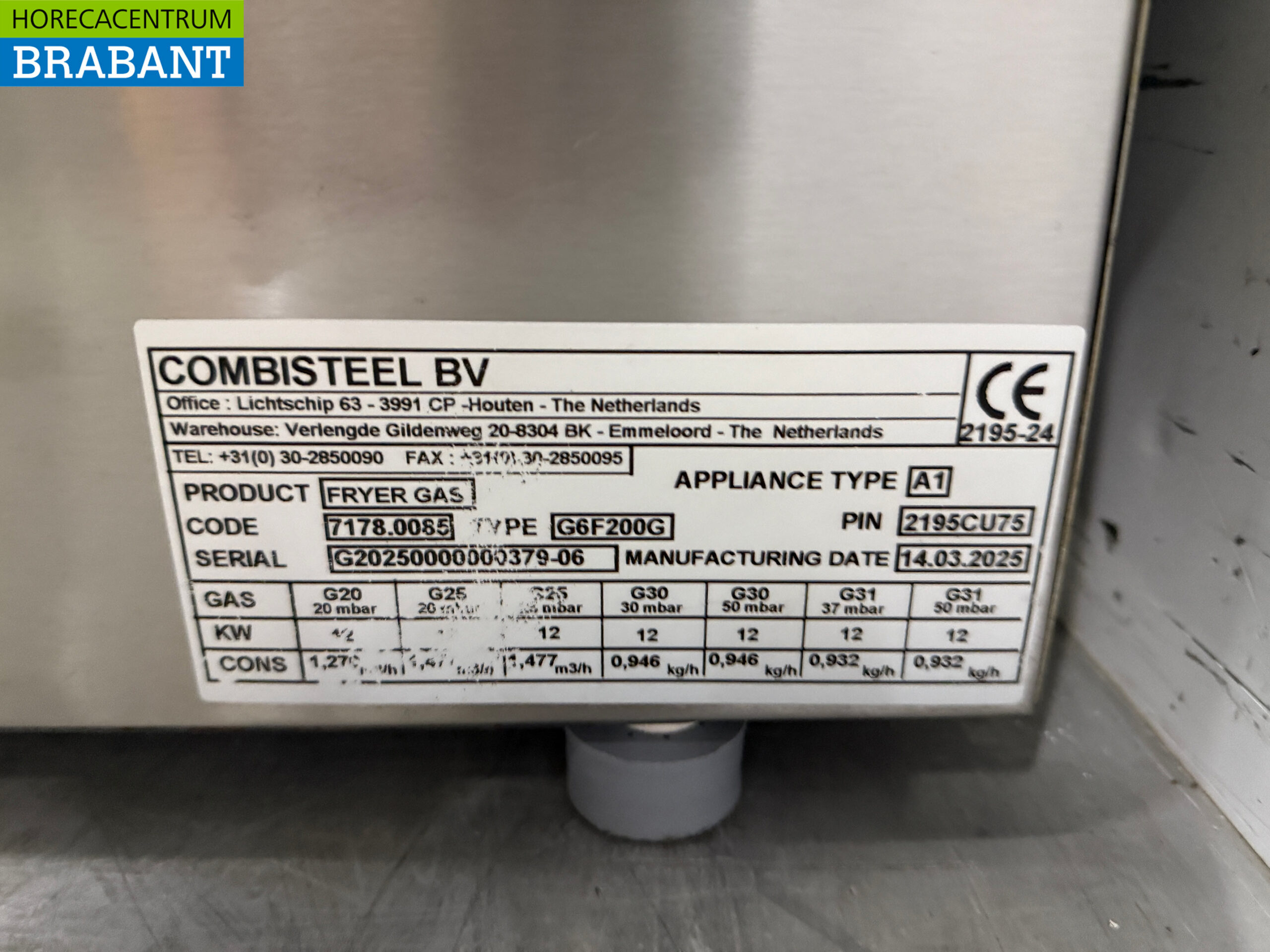 Combisteel Doppel-Fritteuse aus Edelstahl 2 x 8 Liter Erdgas Catering – Bild 5