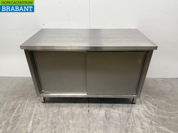 Arbeitsschrank aus Edelstahl 2 Schiebetüren 120 cm Catering