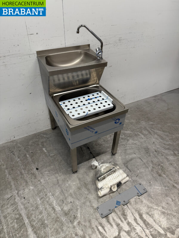Edelstahl Combisteel Doppelspüle Spülbecken Abtropffläche combi Wasserhahn 50 cm Horeca – Bild 3