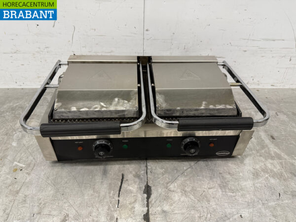 Edelstahl Combisteel Doppelkontakt Panini Grill Gerippt 230V Catering