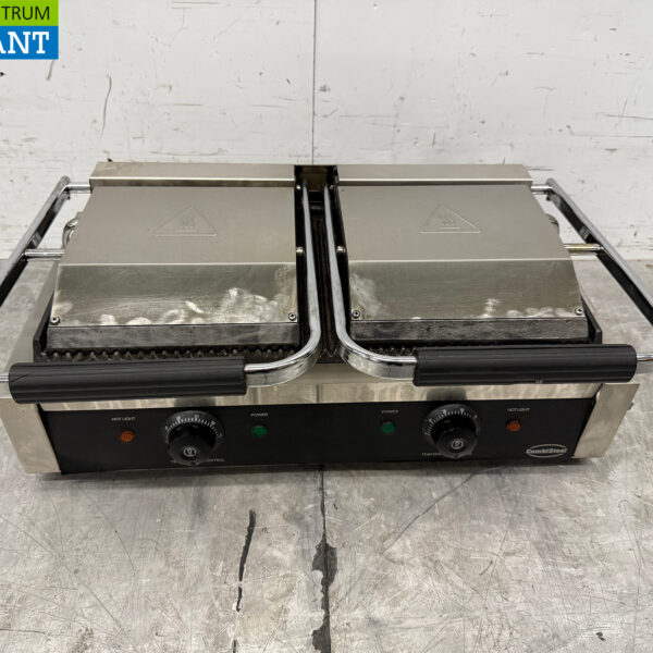 Edelstahl Combisteel Doppelkontakt Panini Grill Gerippt 230V Catering