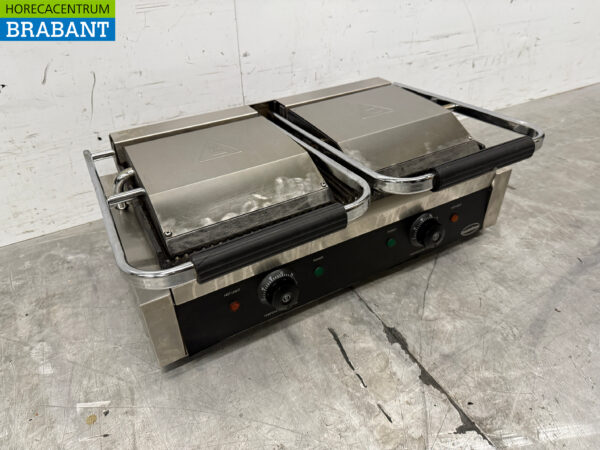Edelstahl Combisteel Doppelkontakt Panini Grill Gerippt 230V Catering – Bild 3