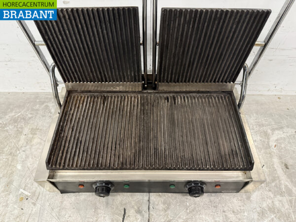Edelstahl Combisteel Doppelkontakt Panini Grill Gerippt 230V Catering – Bild 4
