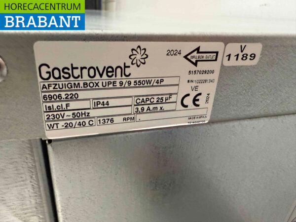 Combisteel Abzugsmotor Slaghouse 3000 m3 230V Horeca – Bild 4