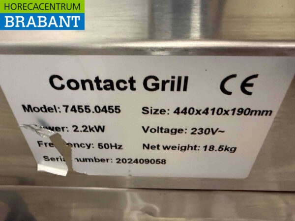 Combisteel Kontaktgrill aus Edelstahl Paninigrill Gerippt 230V Horeca – Bild 5