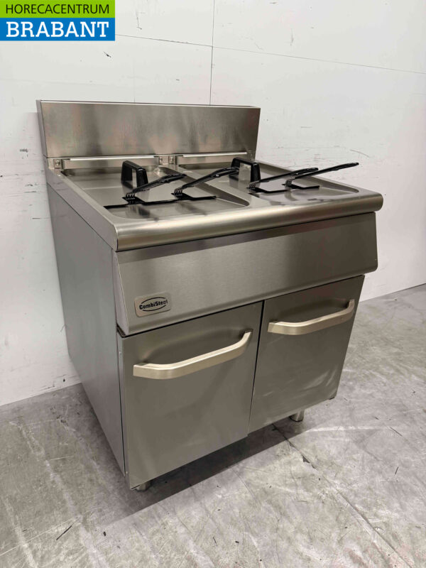 Combisteel Doppelfritteuse aus Edelstahl 2 x 15 Liter GAS Catering – Bild 2