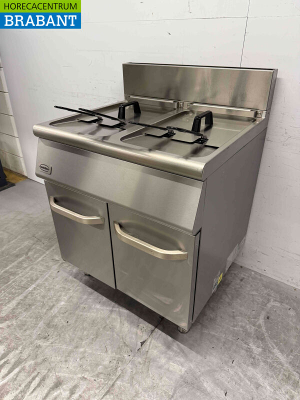 Combisteel Doppelfritteuse aus Edelstahl 2 x 15 Liter GAS Catering – Bild 3