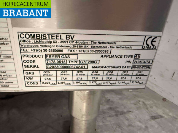 Combisteel Doppelfritteuse aus Edelstahl 2 x 15 Liter GAS Catering – Bild 6