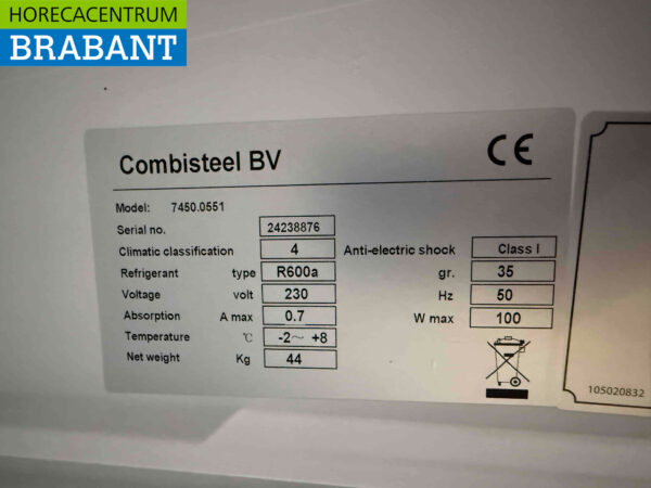 Combisteel-Kühlschrank 130 Liter 230V Horeca – Bild 5