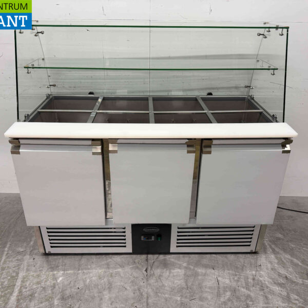Combisteel Saladette aus Edelstahl 3 Türen 136,5 cm 230V Horeca