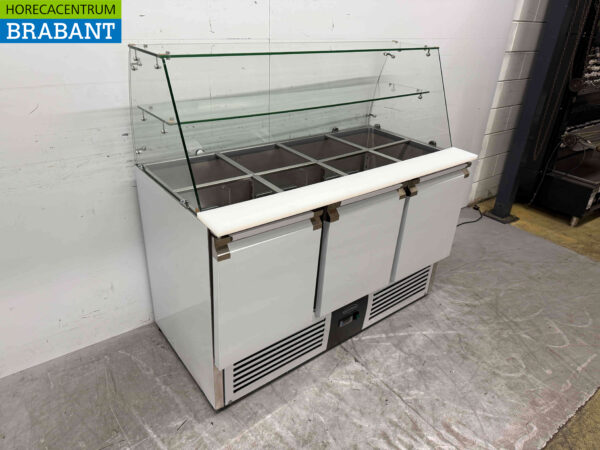 Combisteel Saladette aus Edelstahl 3 Türen 136,5 cm 230V Horeca – Bild 2