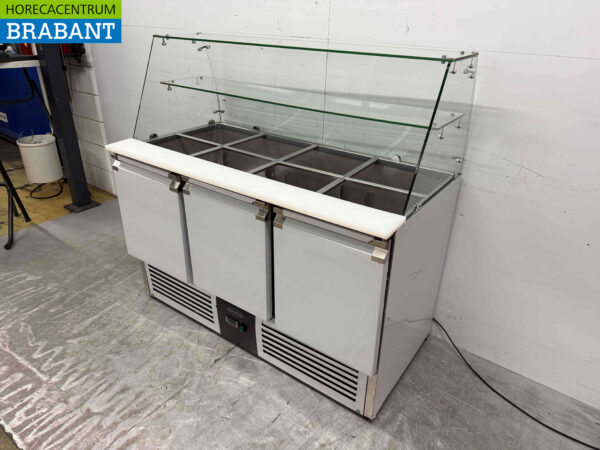 Combisteel Saladette aus Edelstahl 3 Türen 136,5 cm 230V Horeca – Bild 3