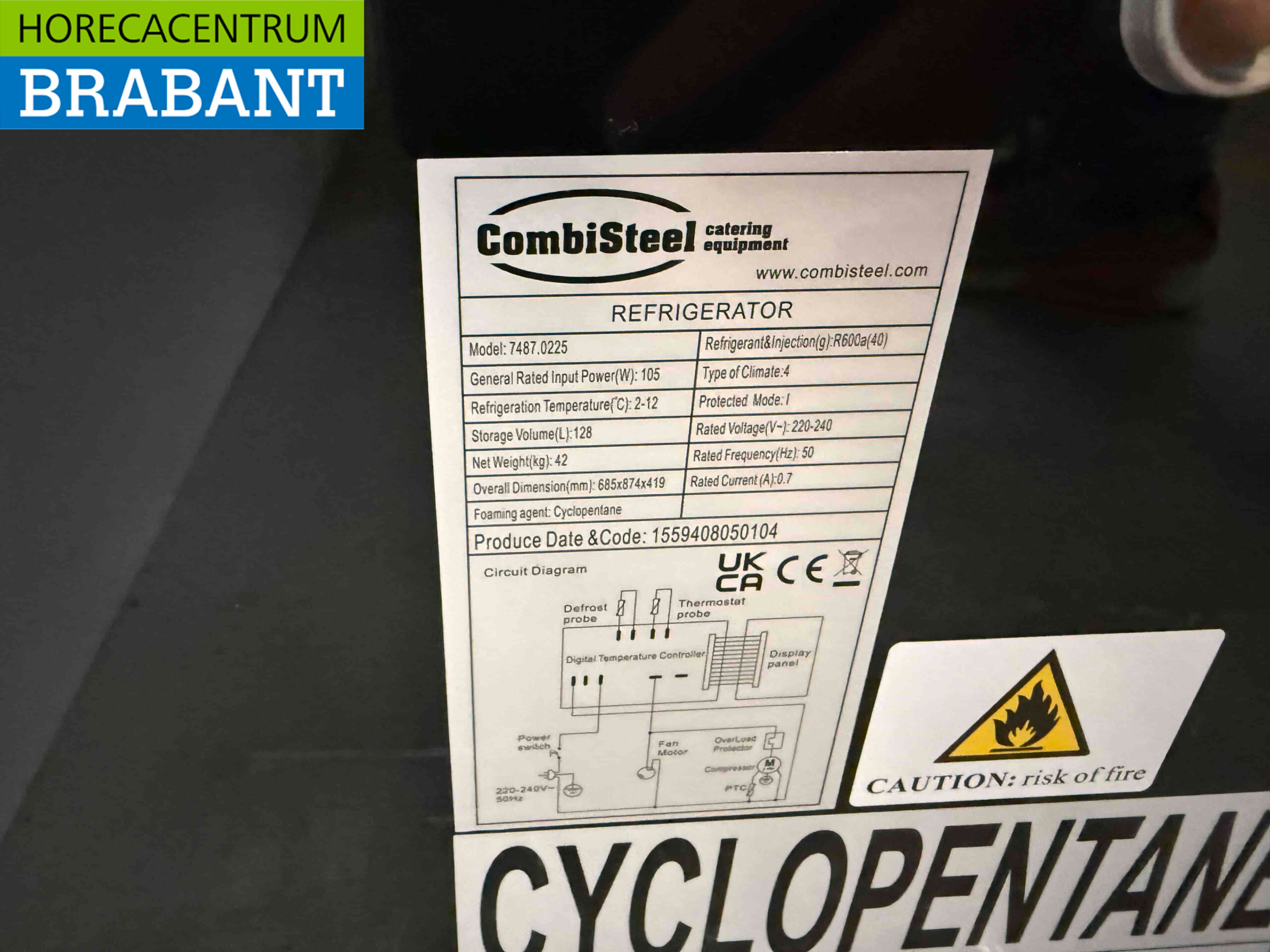 Combisteel Kühlvitrine aus Edelstahl 128 Liter Horeca – Bild 6