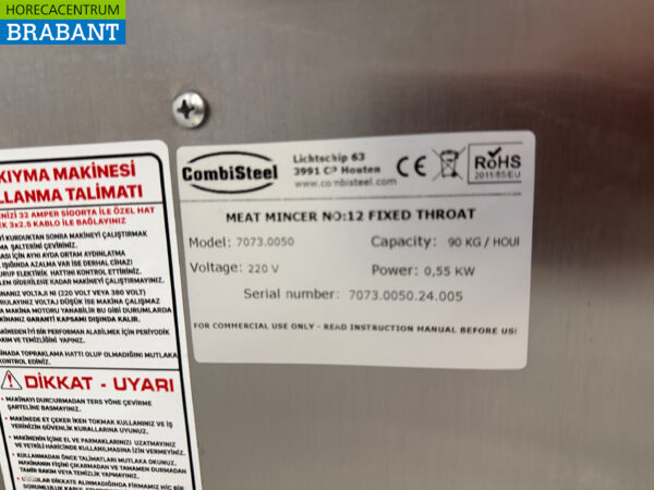 Edelstahl Combisteel Fleischwolf 90 kg/h 230V Horeca – Bild 5