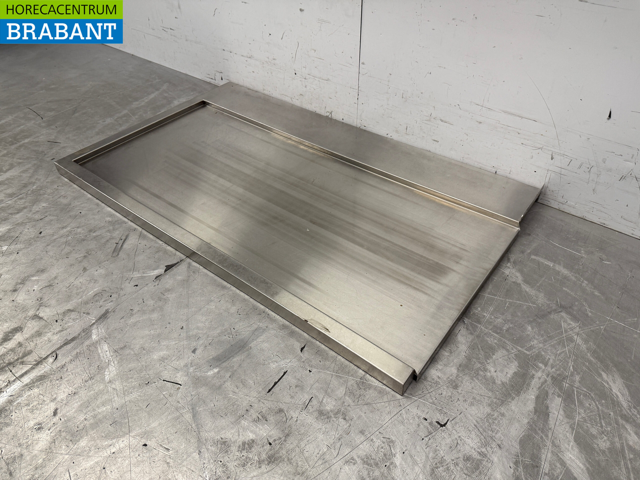 Abtropffläche aus Edelstahl für Durchschubspülmaschine 120 x 72 cm Horeca – Bild 2