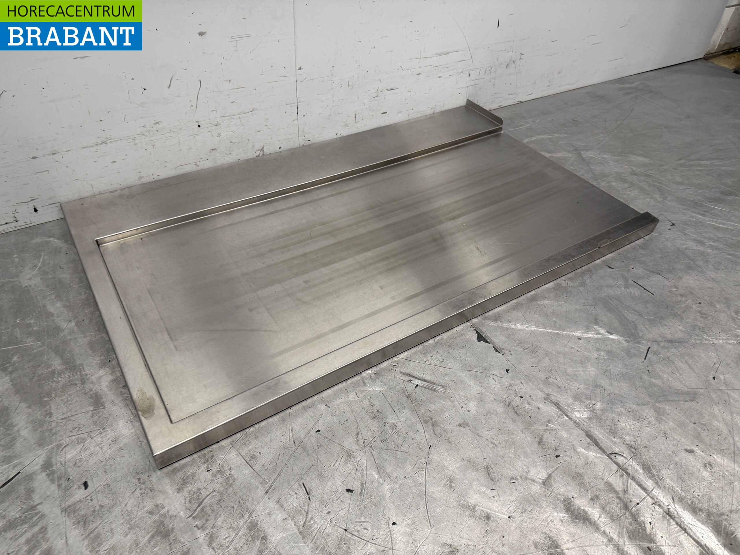 Abtropffläche aus Edelstahl für Durchschubspülmaschine 120 x 72 cm Horeca – Bild 3