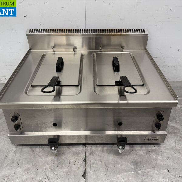 Combisteel Doppelfritteuse aus Edelstahl 2 x 8 Liter GAS Catering