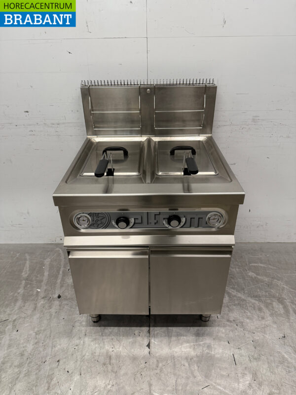 Edelstahl Elframo Doppelfritteuse 2x 17 Liter GAS Horeca