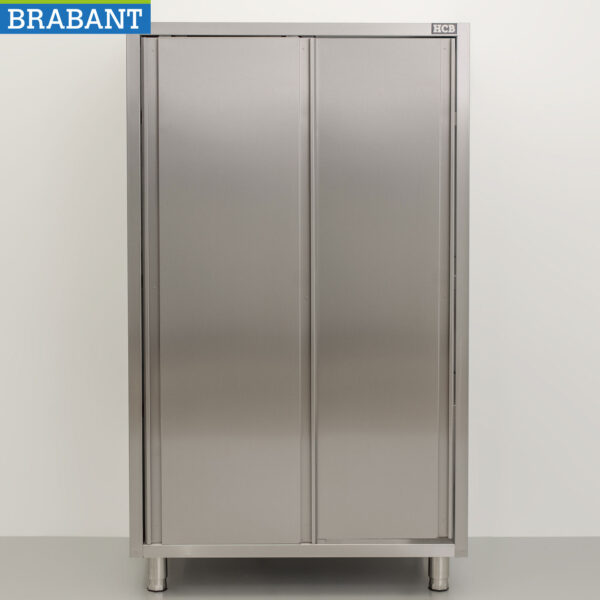 HCB Edelstahl Servierschrank Arbeitsschrank 2 Schiebetüren Premium-line 100 cm Catering