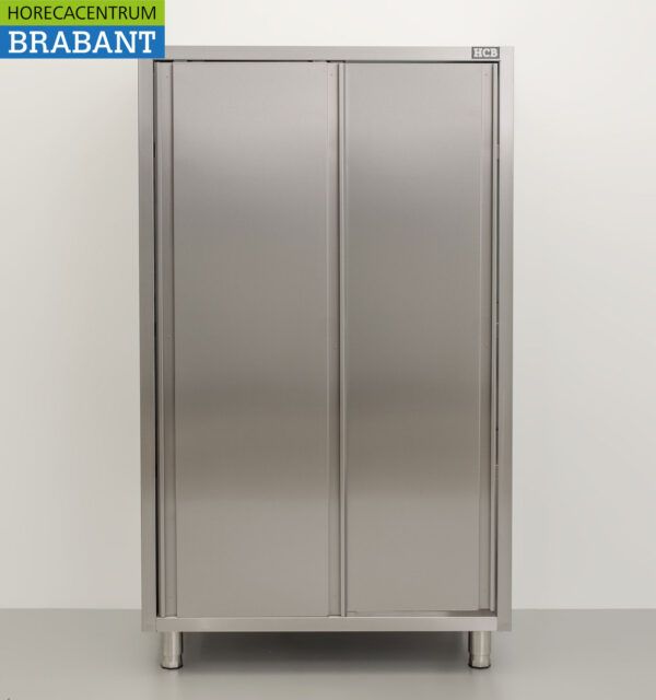 HCB Edelstahl Servierschrank Arbeitsschrank 2 Schiebetüren Premium-line 100 cm Catering