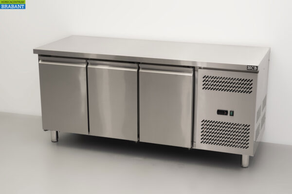 Edelstahl Gefriertruhe Werkbank 3 Türen 1/1 Gastronorm 179,5 cm Catering – Bild 2