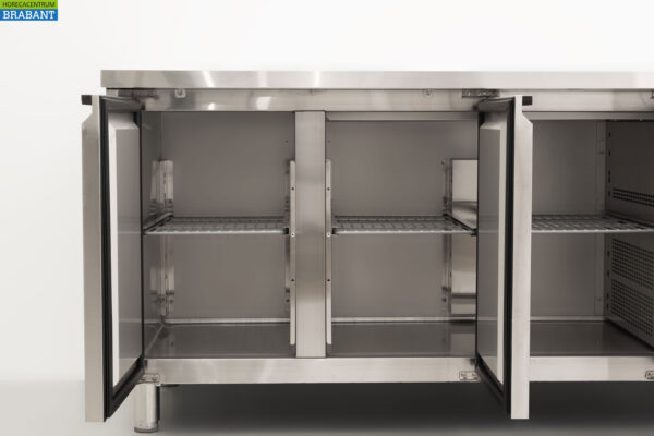 Edelstahl Gefriertruhe Werkbank 3 Türen 1/1 Gastronorm 179,5 cm Catering – Bild 5