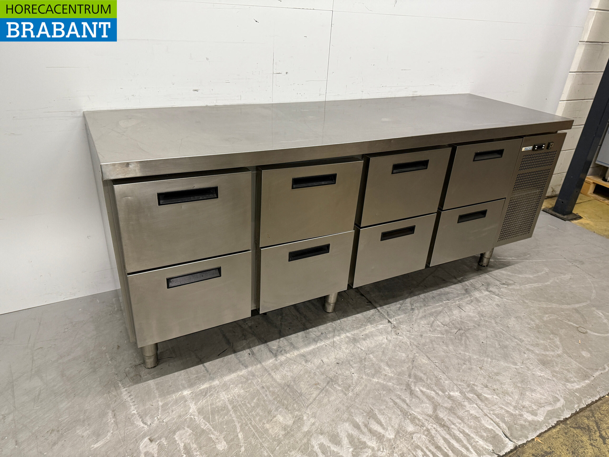 Edelstahl Afinox Gekühlte Werkbank 8 Schubladen 218 cm 230V Horeca – Bild 3