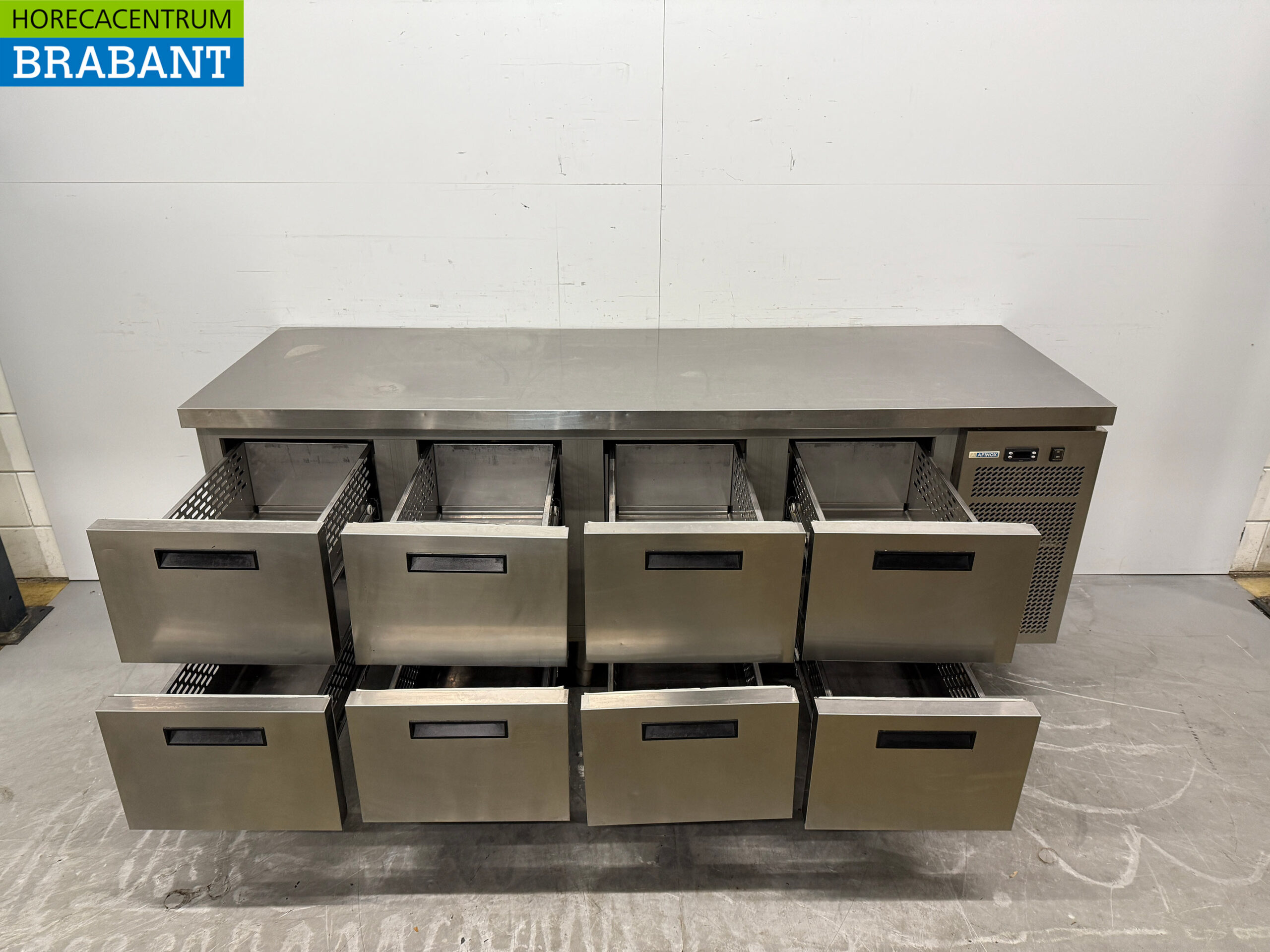 Edelstahl Afinox Gekühlte Werkbank 8 Schubladen 218 cm 230V Horeca – Bild 4