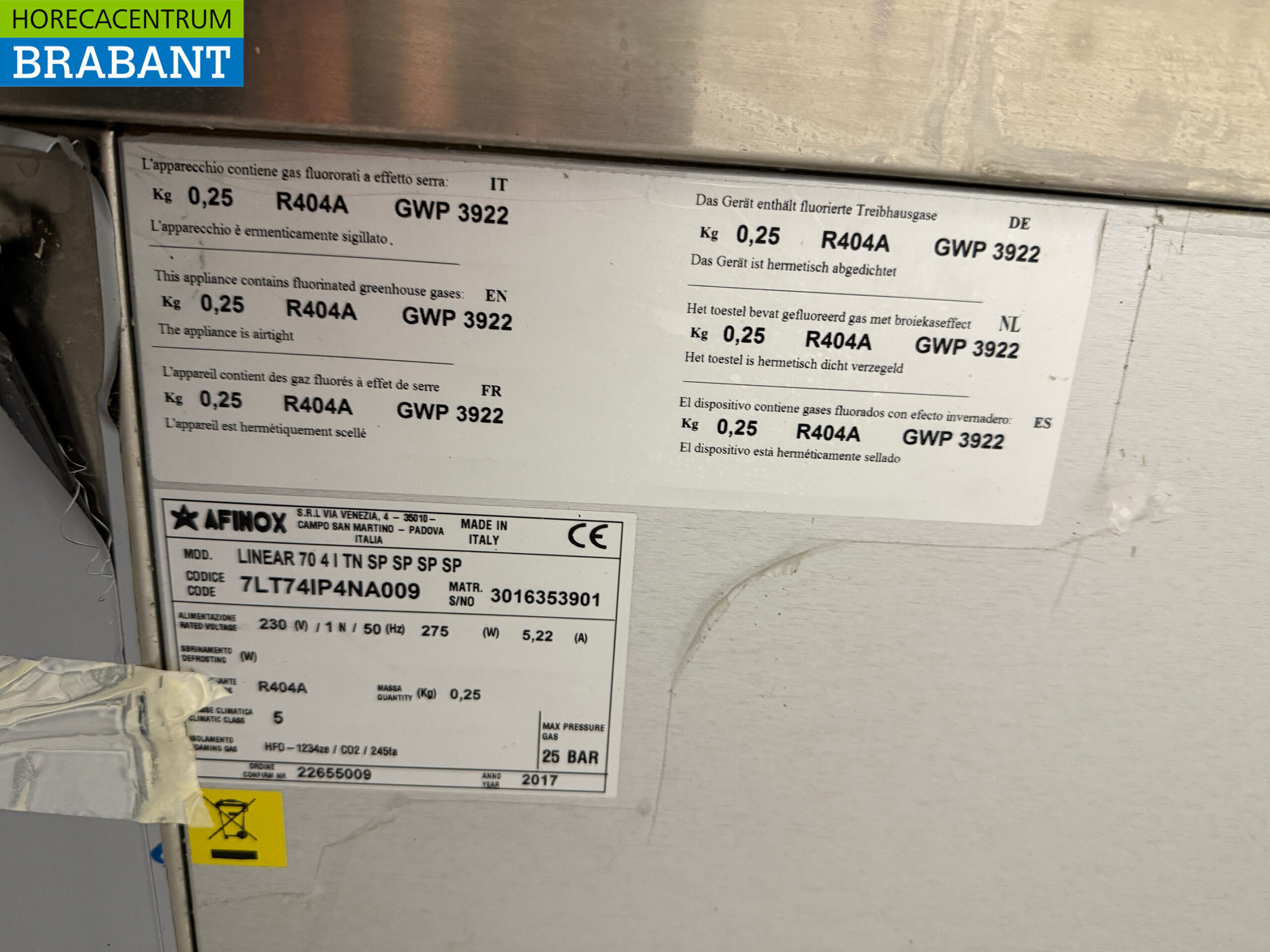 Edelstahl Afinox Gekühlte Werkbank 8 Schubladen 218 cm 230V Horeca – Bild 5