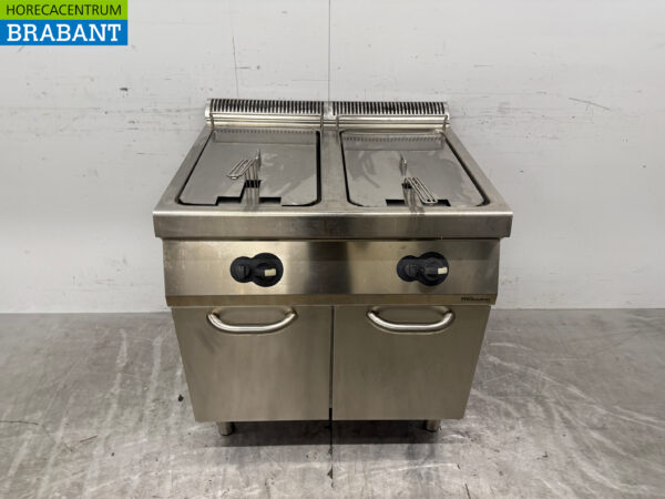 Edelstahl Electrolux Doppelfritteuse 2 x 15 Liter GAS Catering