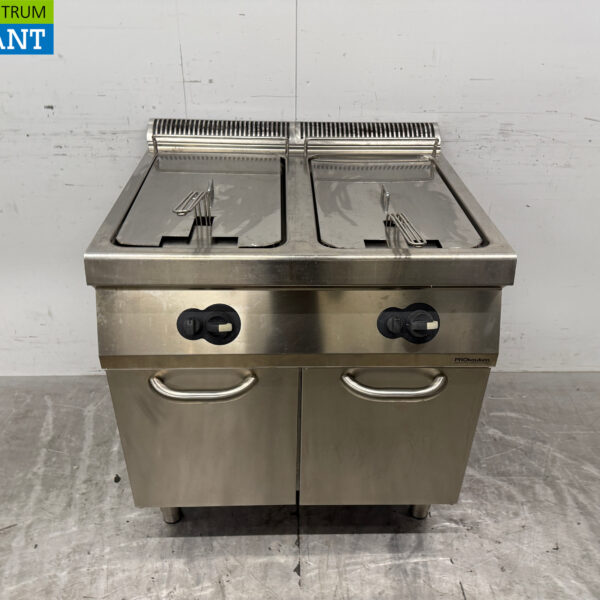 Edelstahl Electrolux Doppelfritteuse 2 x 15 Liter GAS Catering