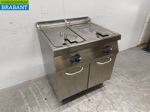 Edelstahl Electrolux Doppelfritteuse 2 x 15 Liter GAS Catering – Bild 3