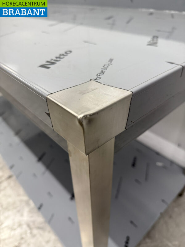 Edelstahl-Arbeitstisch mit Zwischenboden und erhöhtem Rand 160 x 70 x 86 cm Catering – Bild 4