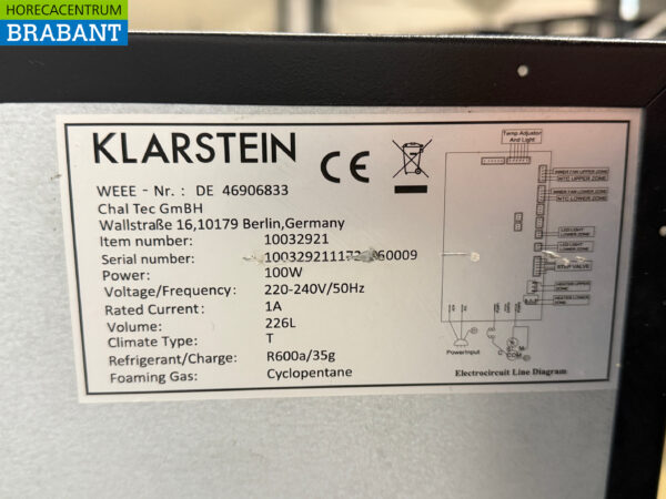 Klarstein Weinkühler 2 Zonen 226 Liter 230V Horeca – Bild 5