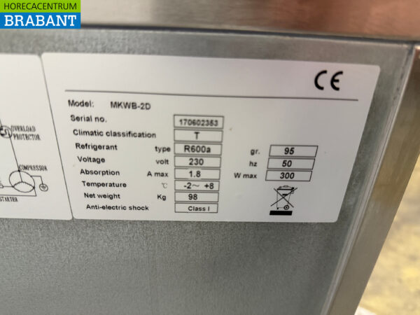 Maxxfrost gekühlte Werkbank aus Edelstahl 2 Türen 136 cm 230V Horeca – Bild 5