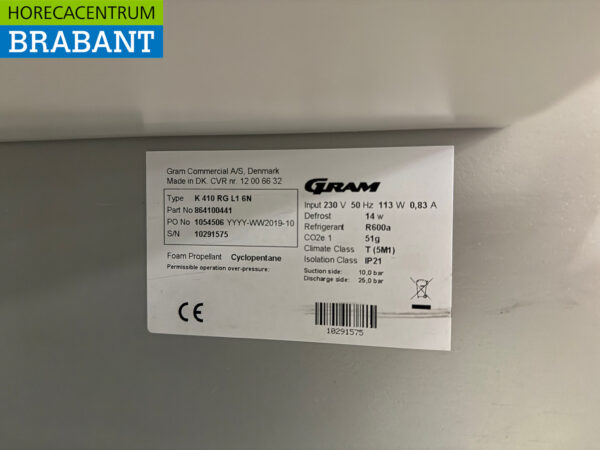 Rostfreier Stahl Gram Kühlung 346 Liter 230V Horeca – Bild 5