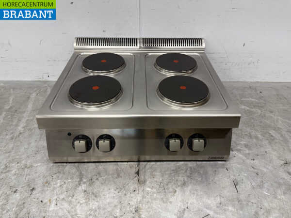 Zanussi 4-Flammen-Elektroherd aus Edelstahl 80 cm 400V Horeca