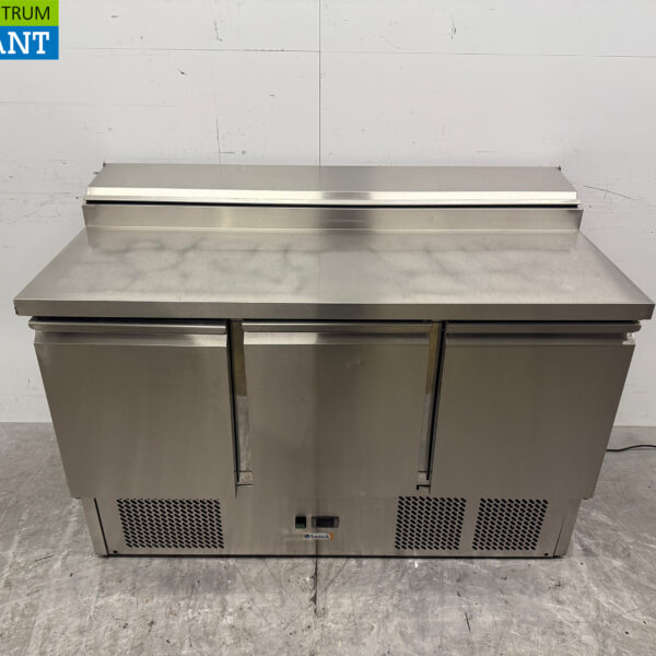 Edelstahl Amitek Saladette Gekühlte Werkbank 3 Türen 136,5 cm 230V Horeca