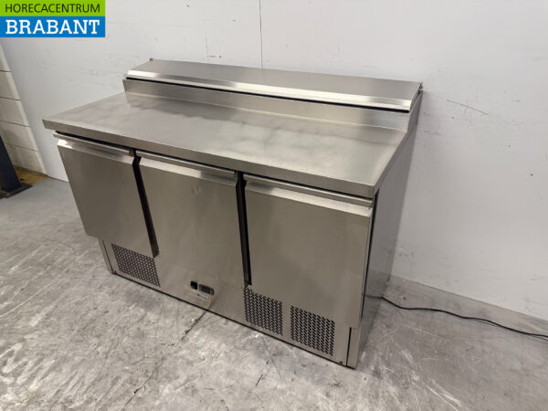 Edelstahl Amitek Saladette Gekühlte Werkbank 3 Türen 136,5 cm 230V Horeca – Bild 2