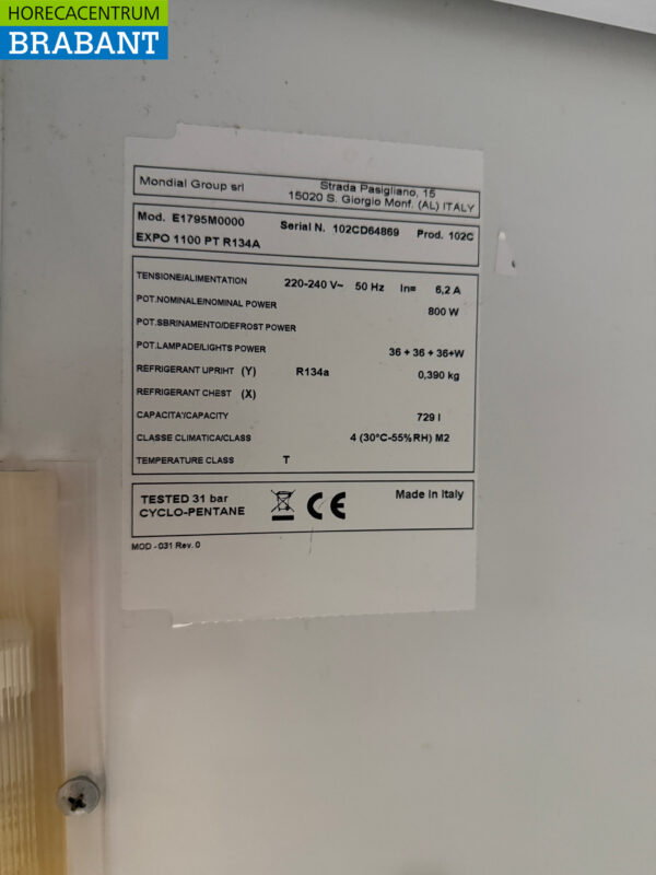 Mondial Doppeltüriger Glastürkühlschrank 729 Liter 135 cm 230V Horeca – Bild 5