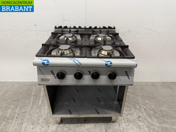 Combisteel 4-Flammen-Gasherd aus Edelstahl 80 cm GAS Horeca