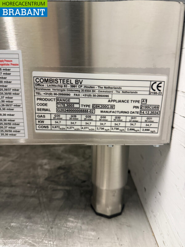 Combisteel 4-Flammen-Gasherd aus Edelstahl 80 cm GAS Horeca – Bild 6