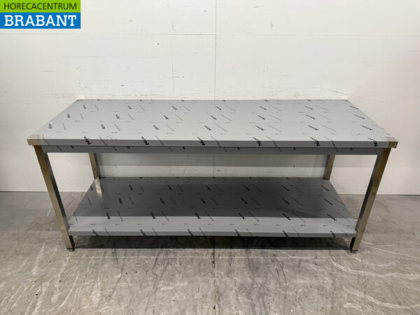 Edelstahl-Arbeitstisch mit Ablage 200 x 70 x 86,5 cm Catering