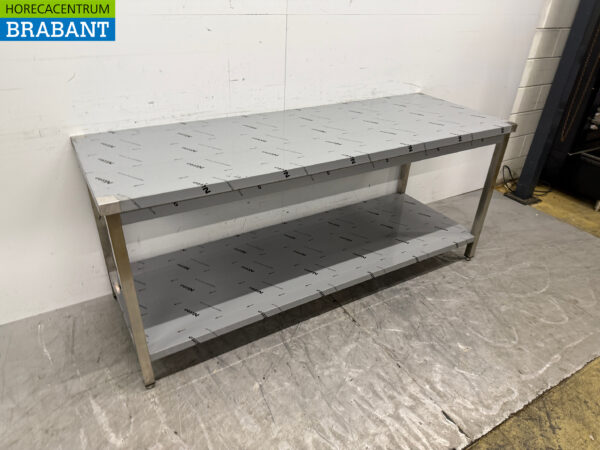 Edelstahl-Arbeitstisch mit Ablage 200 x 70 x 86,5 cm Catering – Bild 2