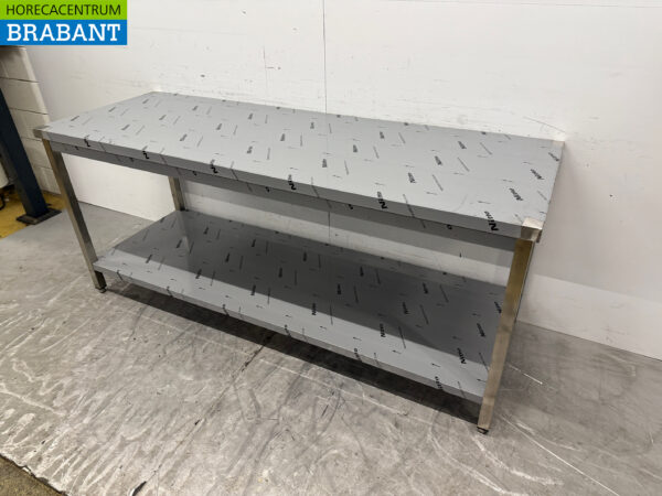 Edelstahl-Arbeitstisch mit Ablage 200 x 70 x 86,5 cm Catering – Bild 3