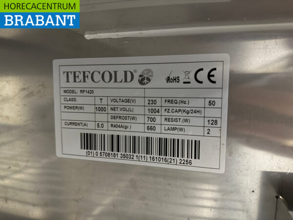 Tefcold Doppeltür-Gefrierschrank aus Edelstahl 1004 Liter Mobil 230V Horeca – Bild 5