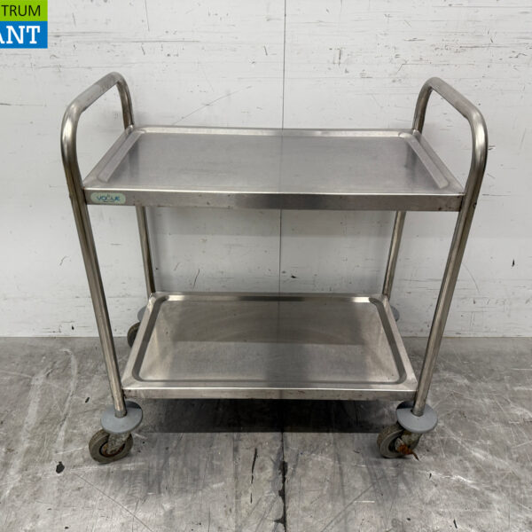 Edelstahl Servierwagen 2 Schichten 72 cm Catering
